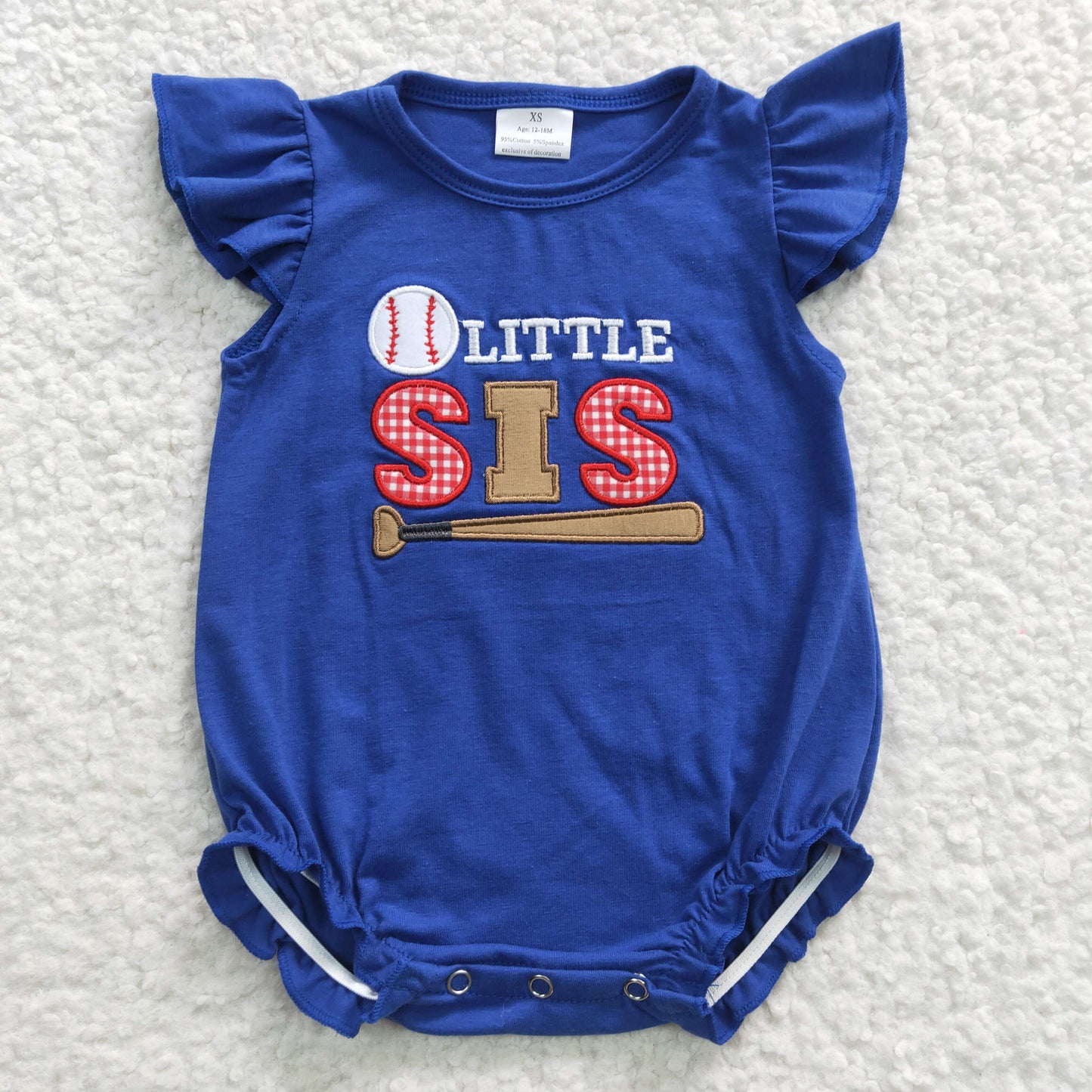 baby girls baseball embroidery onesies SR0290