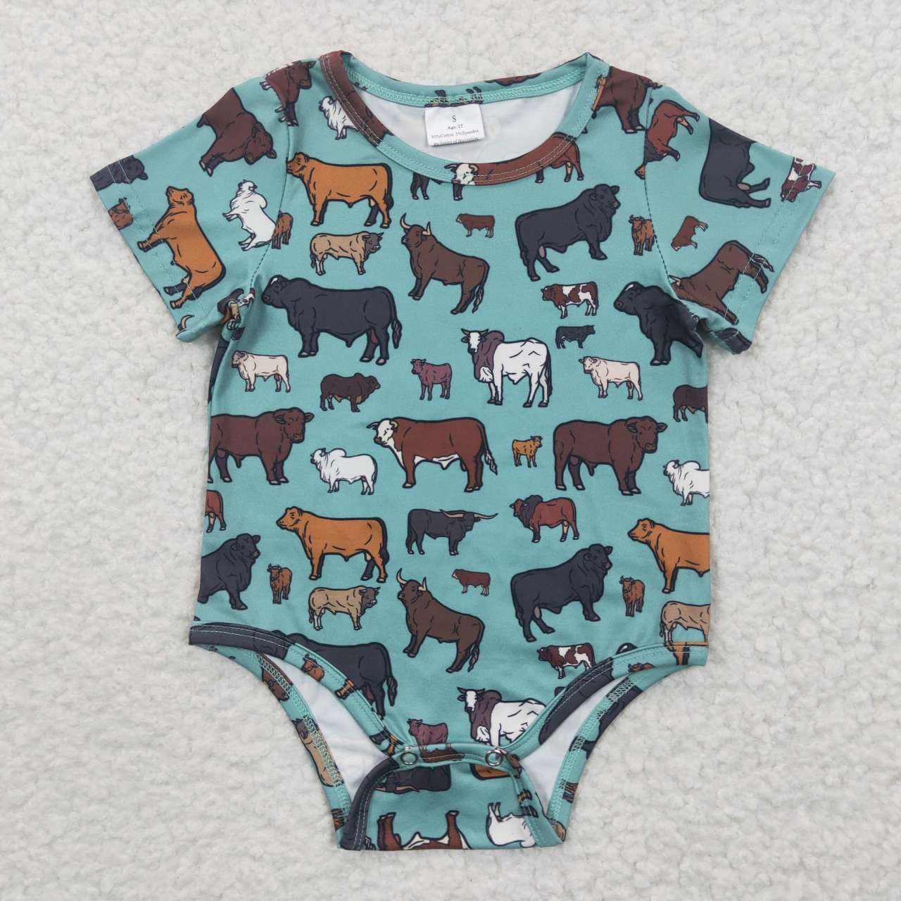 baby boys farm life blue romper SR0305