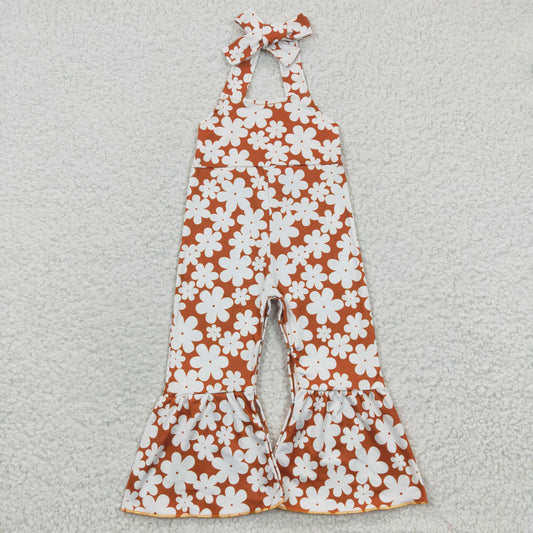 girls orange floral jumpsuit SR0315