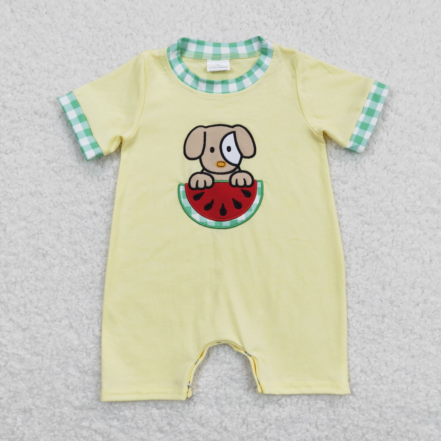 SR0788 baby boy clothes embroidery boy summer romper watermelon dog newborn summer clothes