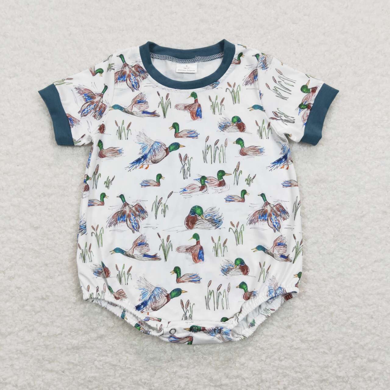 SR0894  baby boy clothes mallard boy summer romper