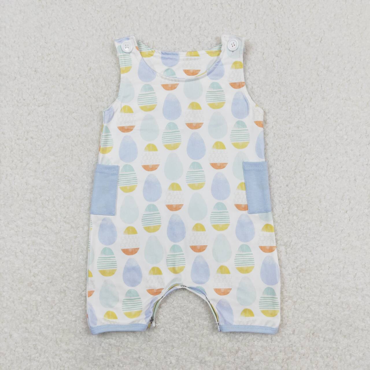 SR0901  baby boy clothes easter eggs boy easter summer romper