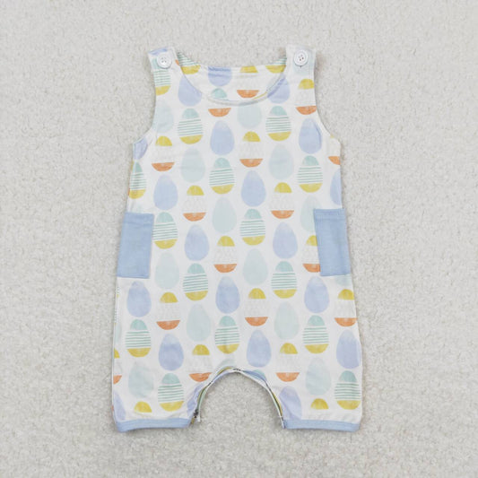 SR0901  baby boy clothes easter eggs boy easter summer romper