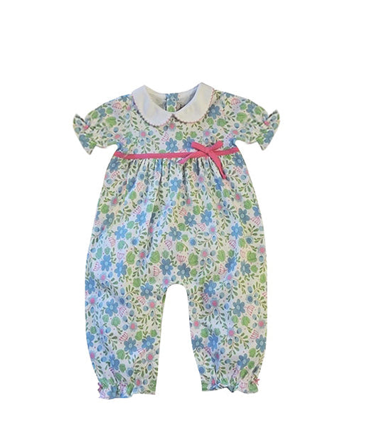 SR0959 pre-order baby girl clothes flowers bow girl summer romper