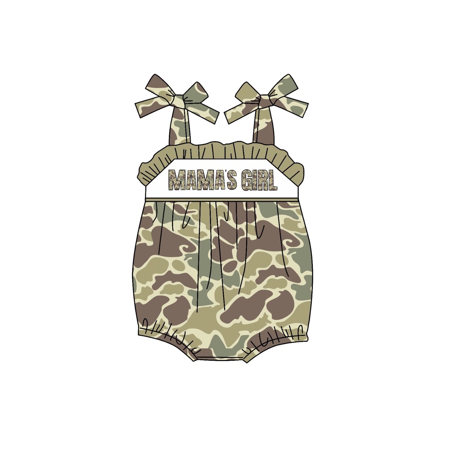 SR0994 pre-order baby girl clothes mama’s girl camo girl summer romper