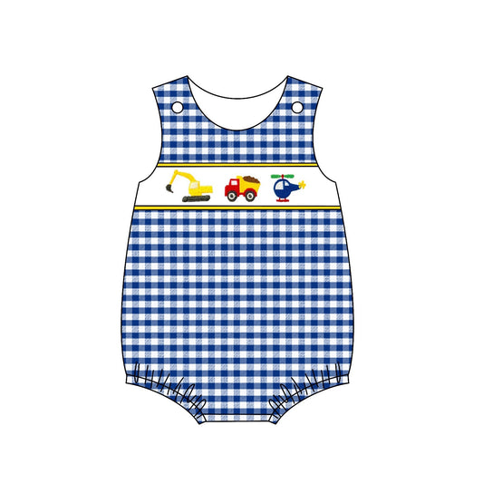 SR1011 pre-order baby boy clothes engineering vehicle boy summer romper