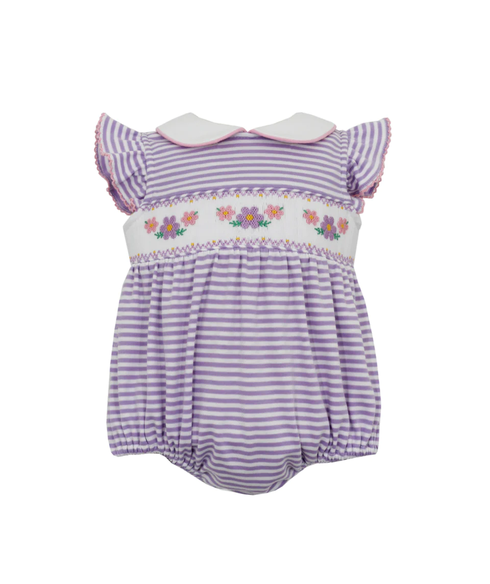 SR1051 pre-order baby girl clothes purple flowers print toddler girl summer bubble