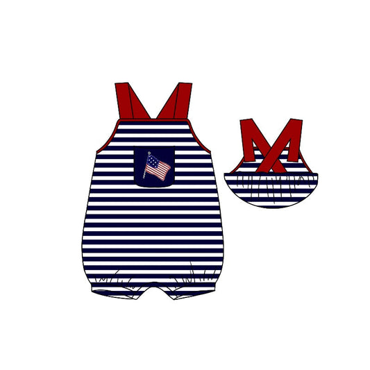 SR1079 pre-order baby boy clothes flag 4th of July patriotic toddler boy summer bubble