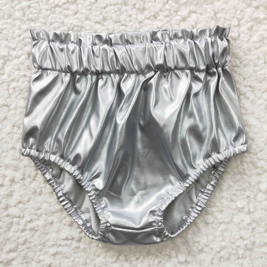 girls silver leather panties SS0048