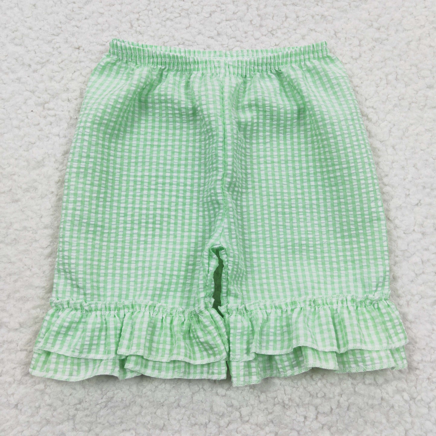 girls green plaid shorts SS0066