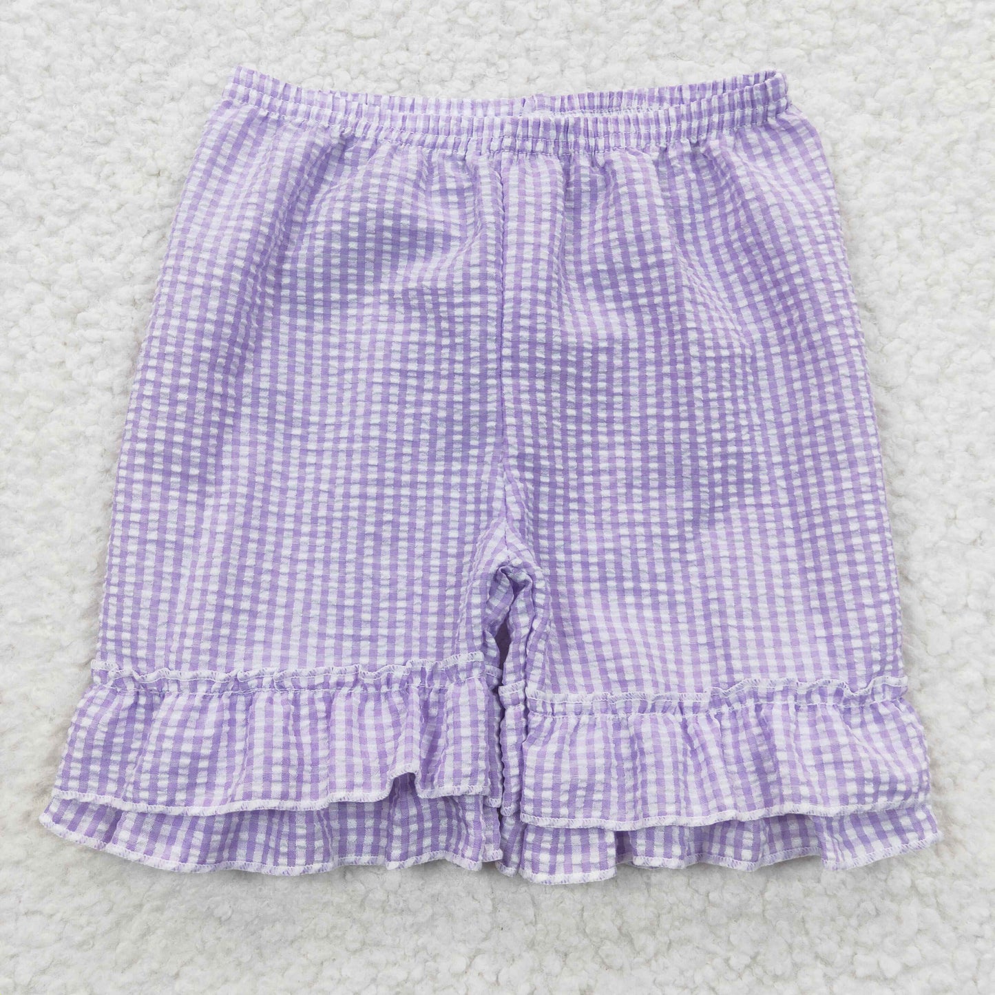 girls purple plaid shorts SS0067