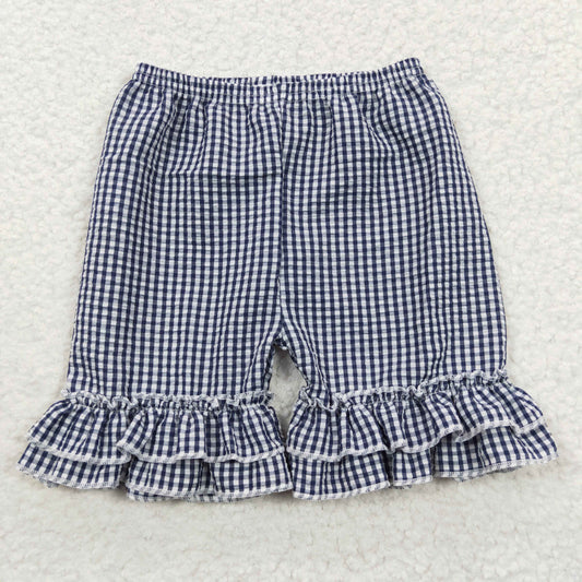 girls black plaid shorts SS0068