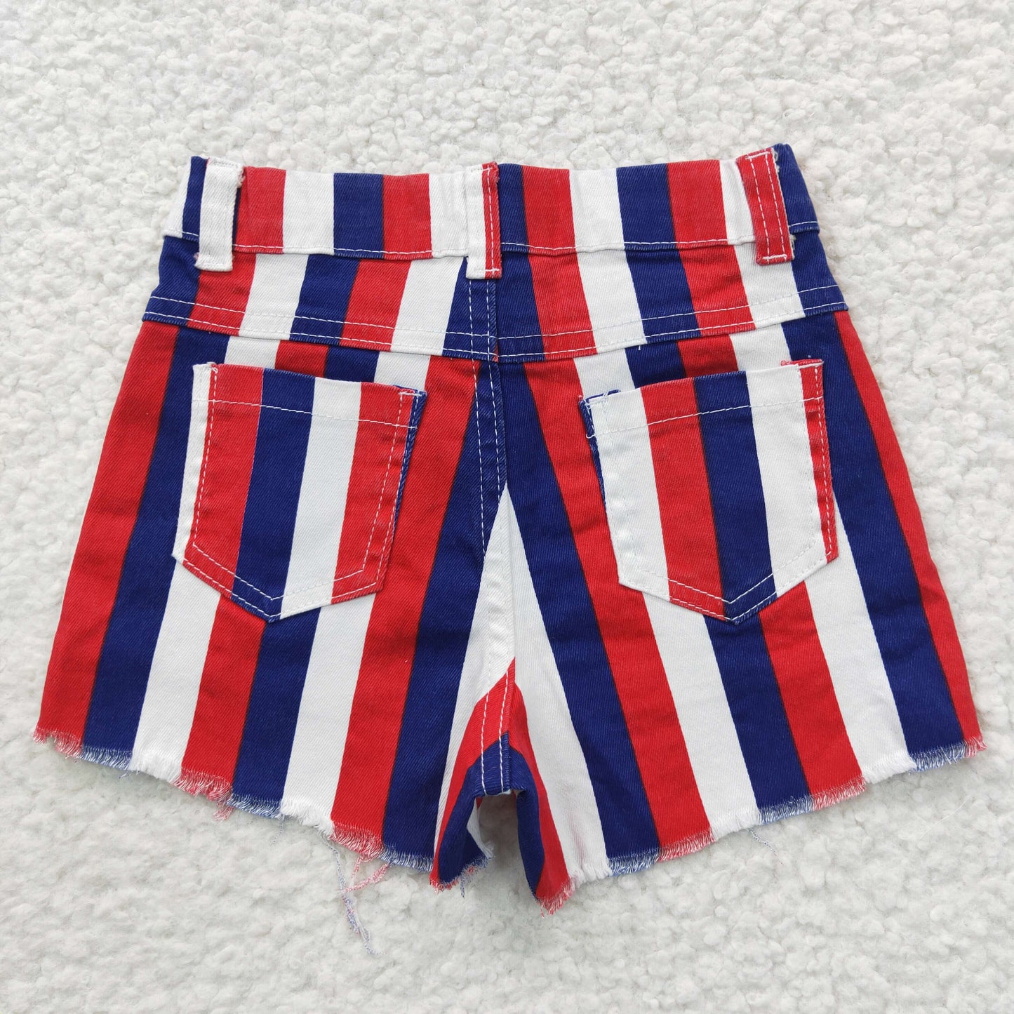 girls striped denim shorts SS0082