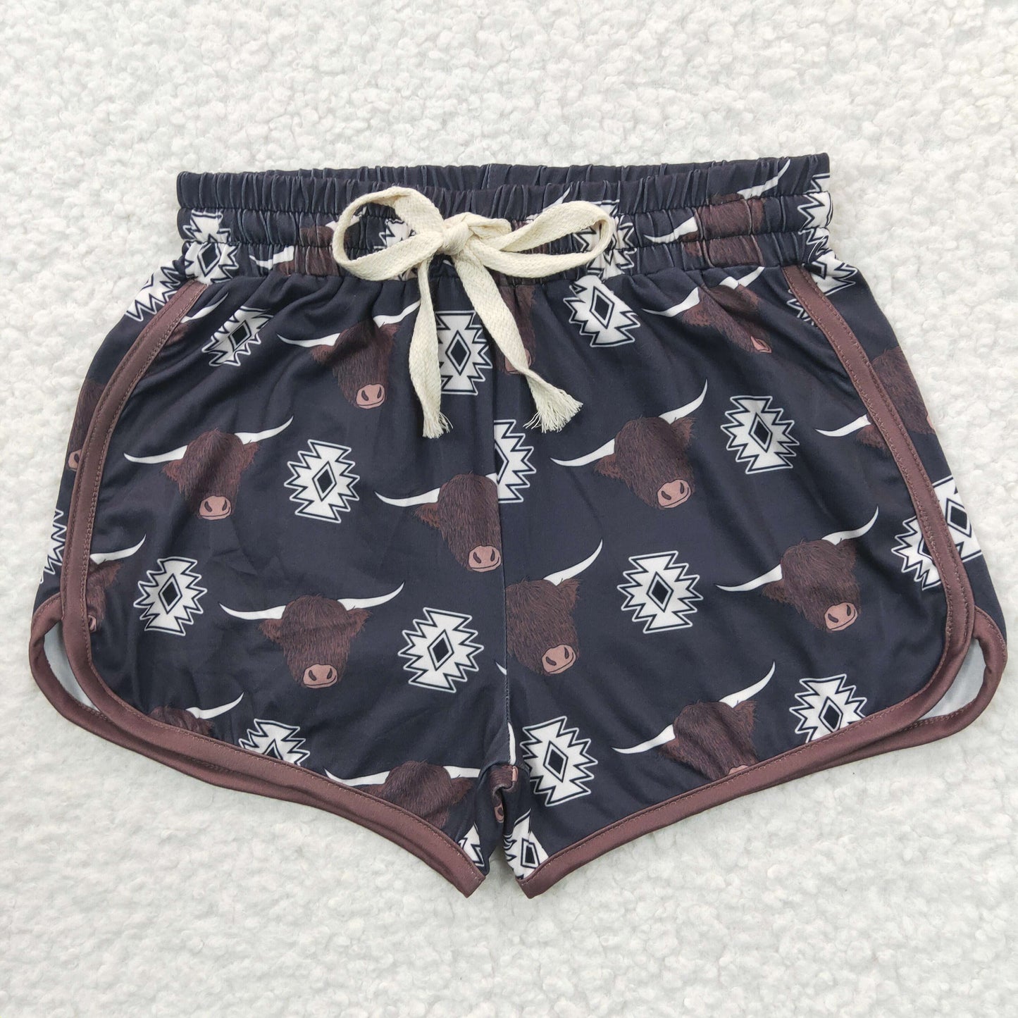 highland cow printed shorts SS0087