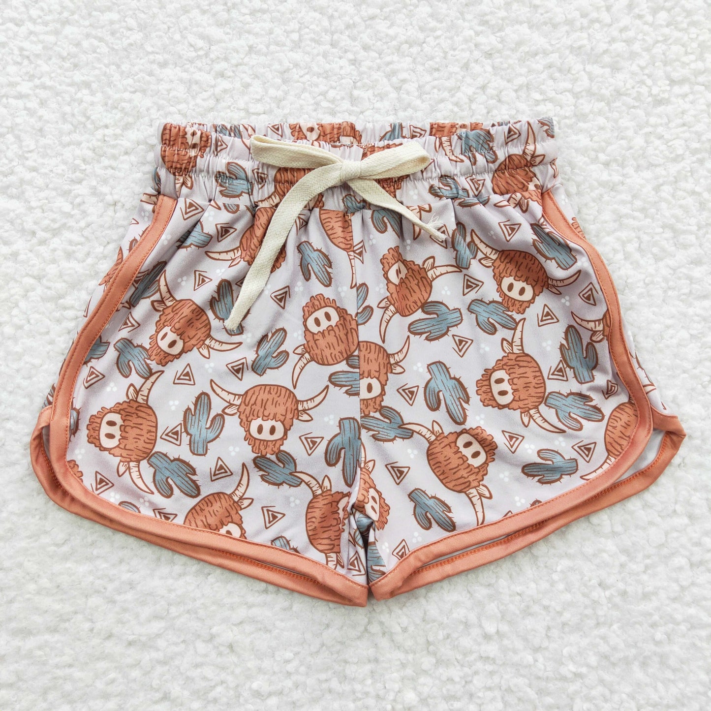 girls cow head printed shorts SS0089