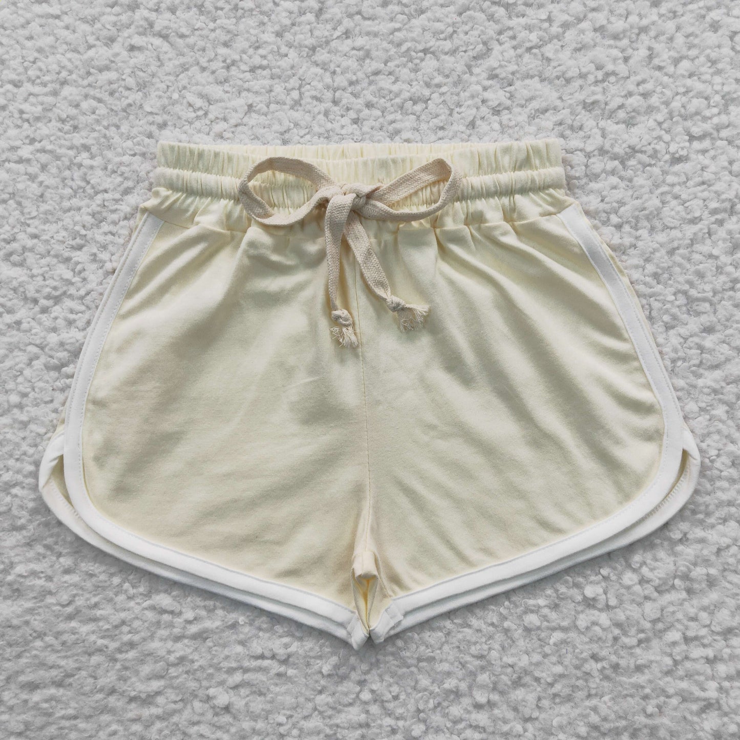 girls beige cotton fitness shorts SS0095