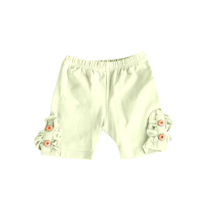 SS0185 pre-order toddler clothes white ruffled buttons girl summer shorts