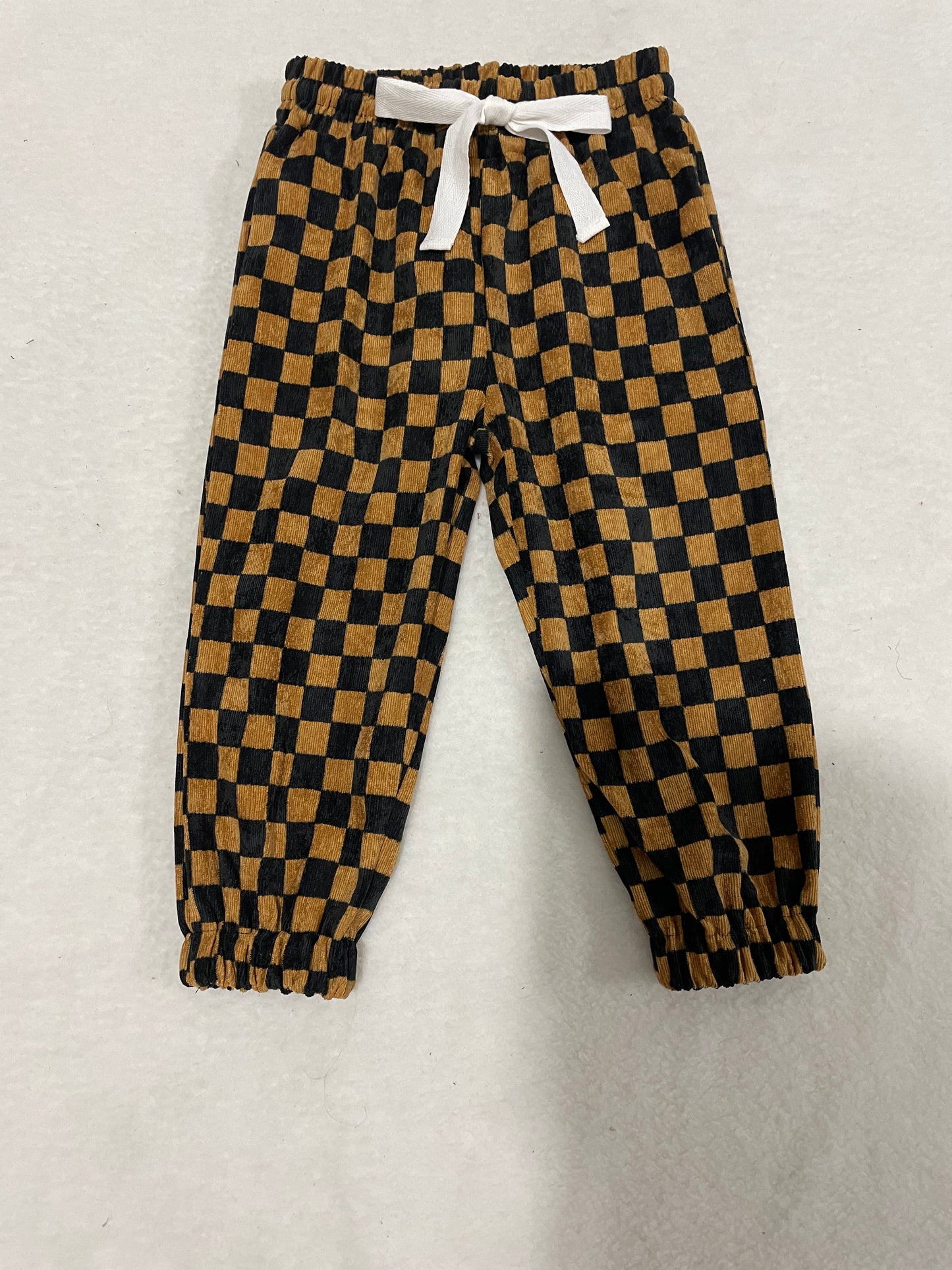 100% Cotton Brown Plaid Long pants