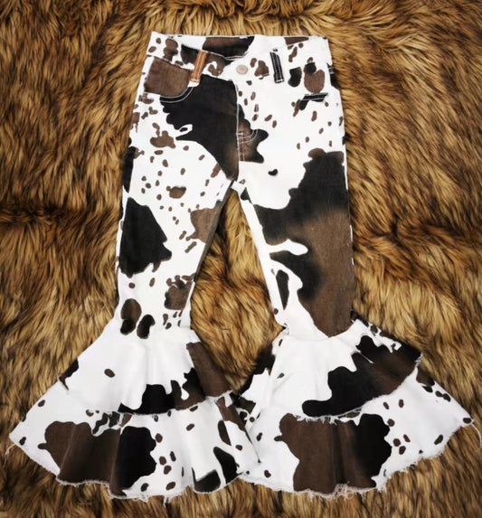 leopard Denim pants jeans Aa-1