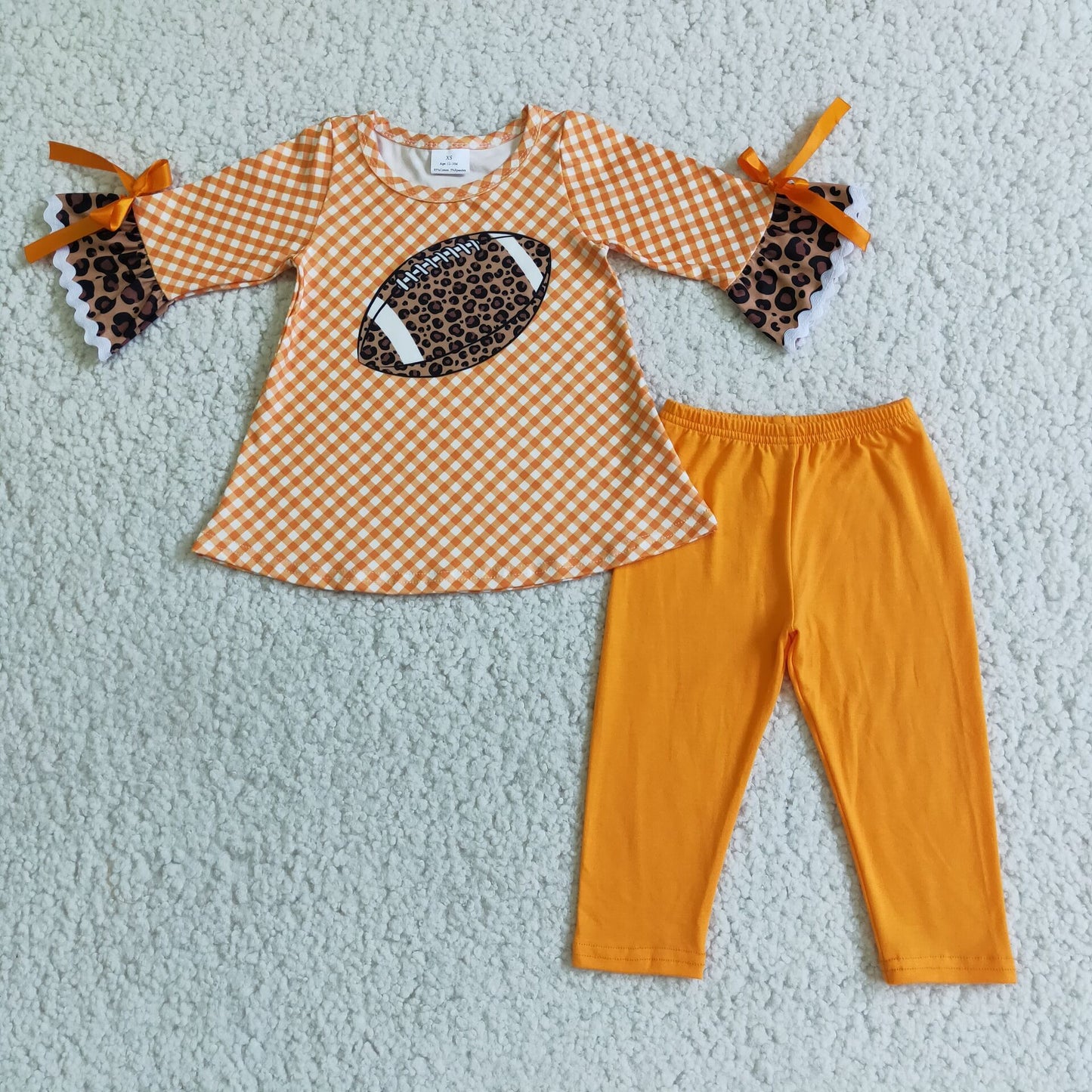 Football Orange ruffle Long Sleeve outfit