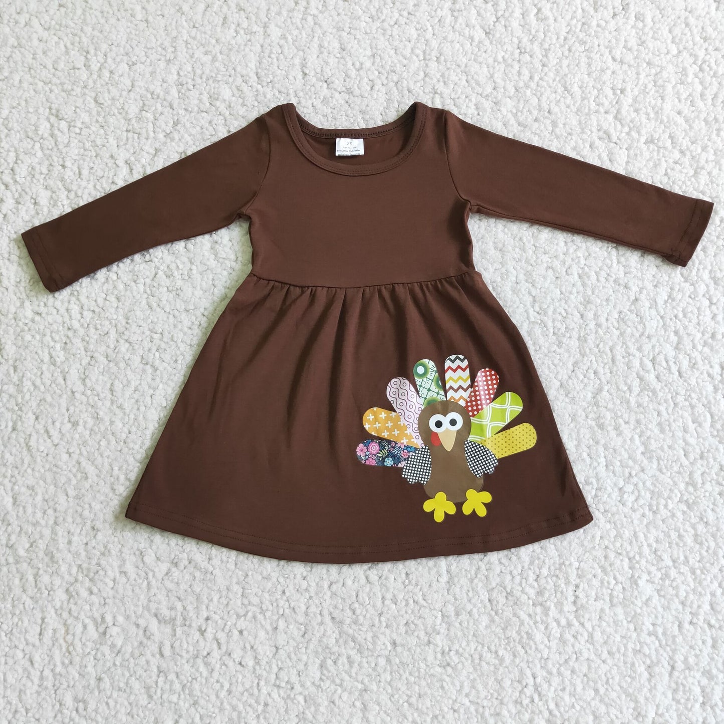 Thanksgiving day Turkey Long Sleeve Dress 6 A31-12