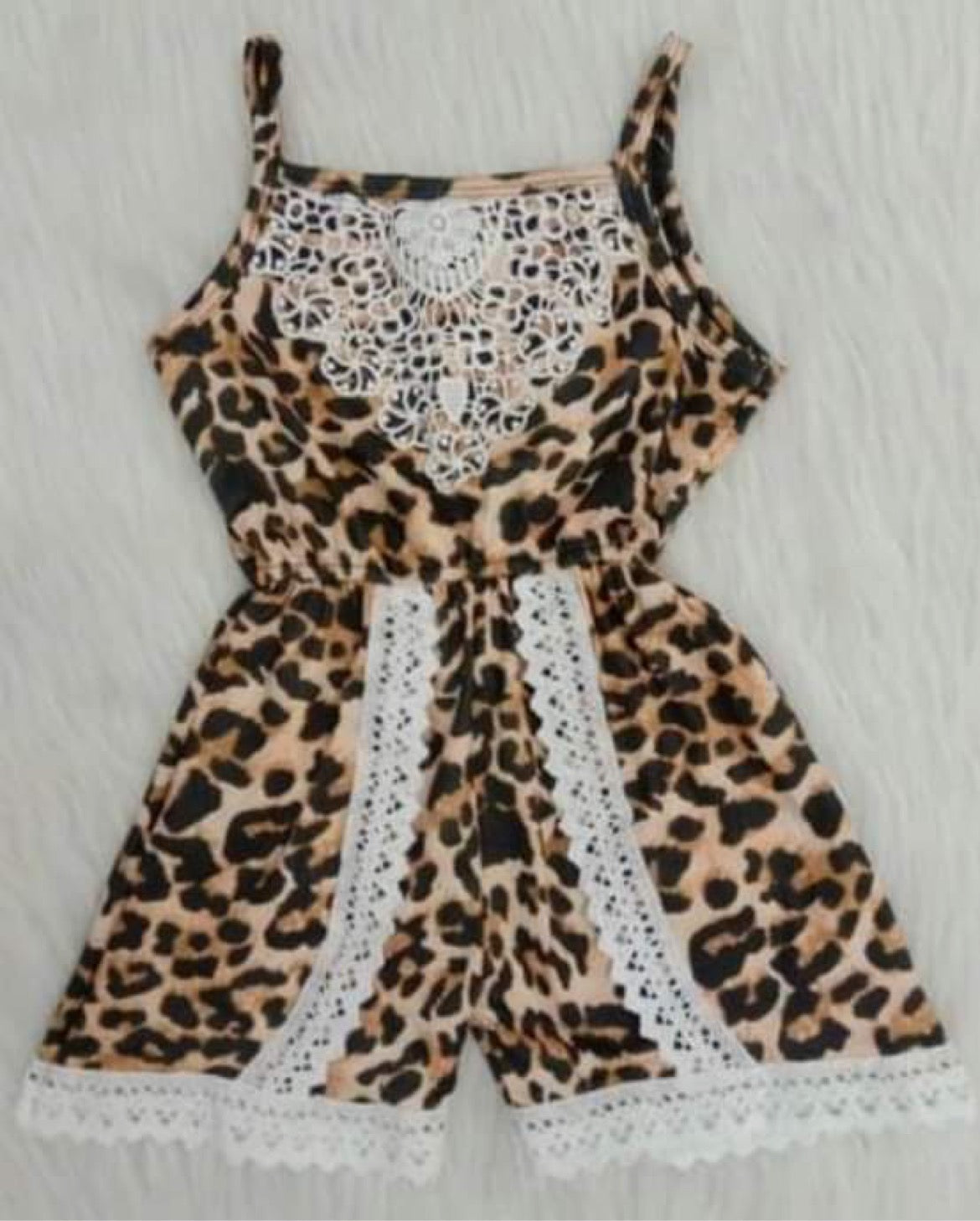 Leopard ruffle romper