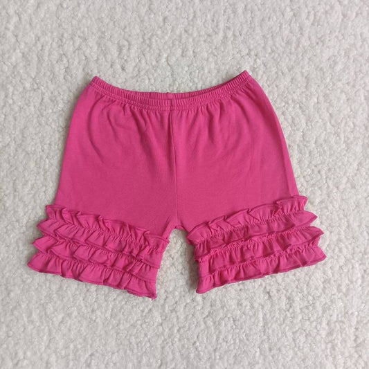 Pink ruffle shorts