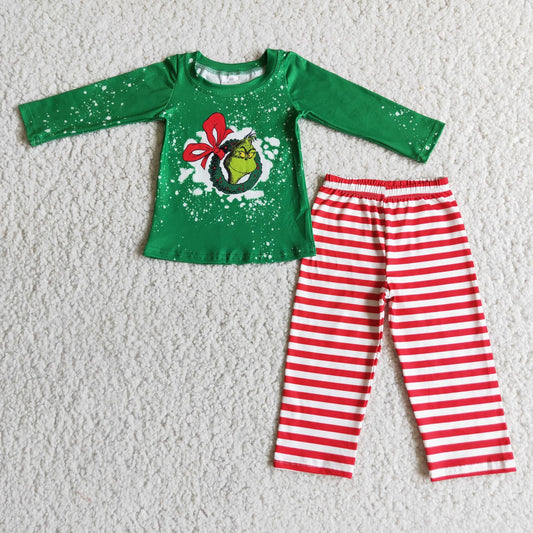 6 A12-4 baby boy Christmas cartoon green outfit-promotion 2023.10.23