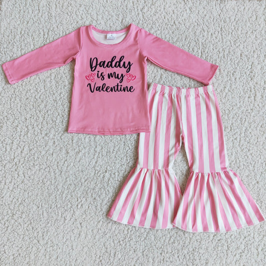 Daddy is my Valentine Girls bell bottoms Sets 6 B9-35