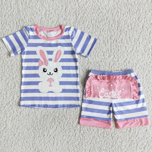 Easter Rabbit Short Sleeve Short Pants Set