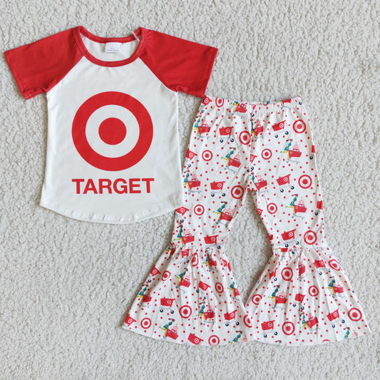 Target short sleeve top bell bottom pants set