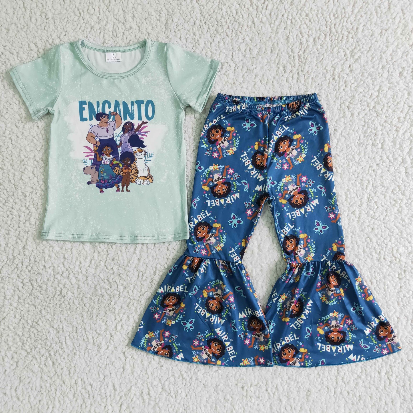 Encanto green T-shirt bell bottoms sets B16-28