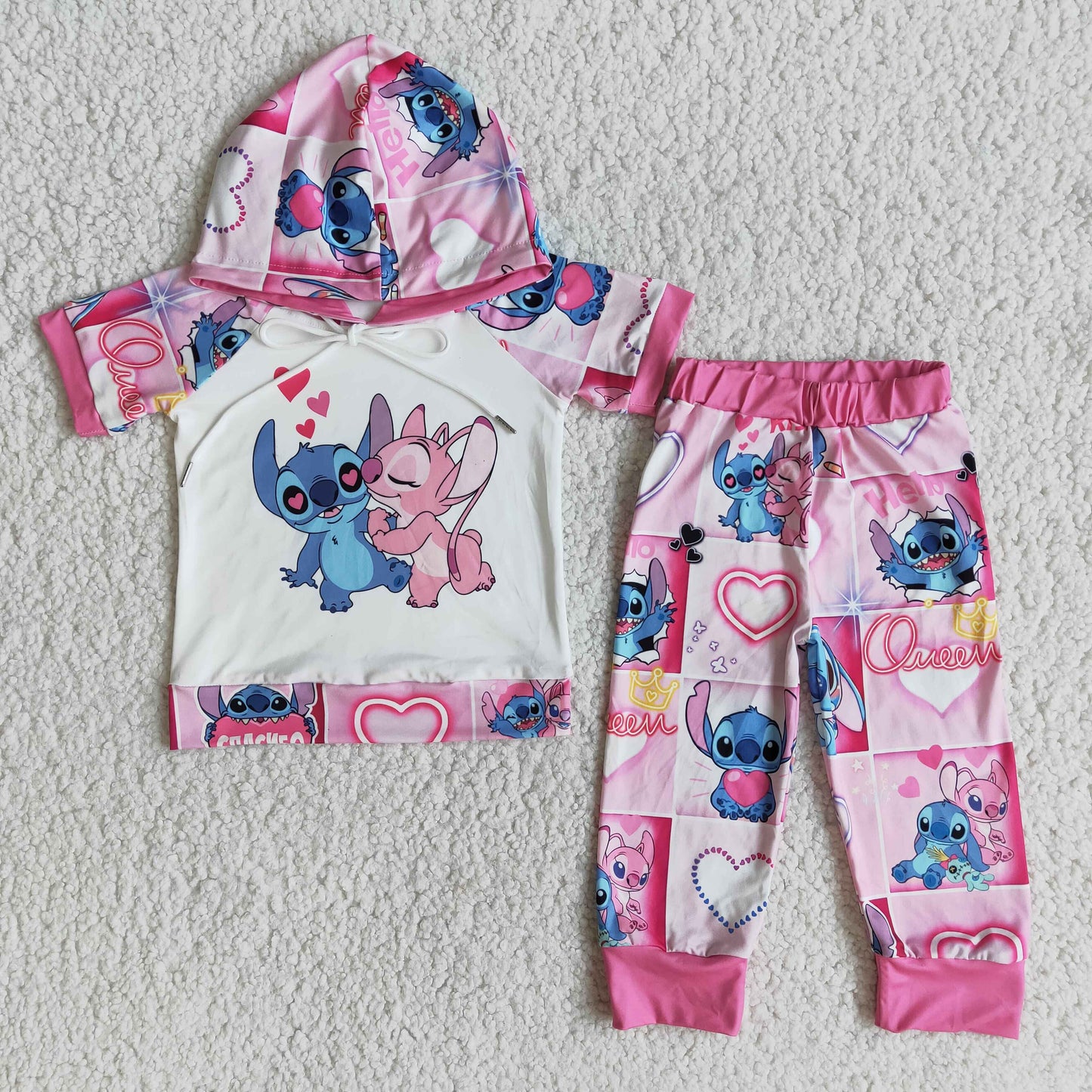 E8-26 baby girl Valentine's day Short Sleeve Short Pants Set-promotion 2023.12.23